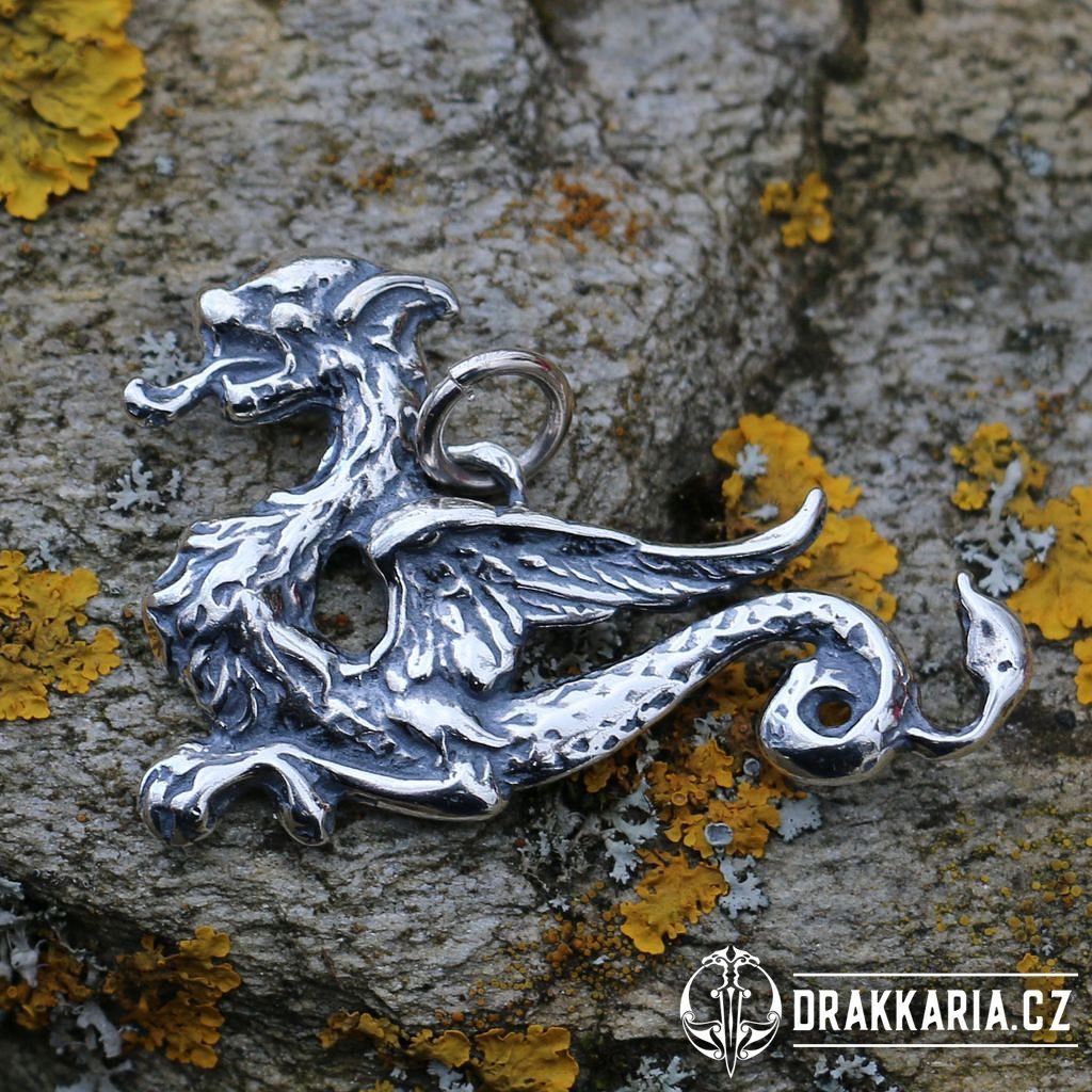 LUCIUS - drak, přívěsek, stříbro 925 - drakkaria.cz