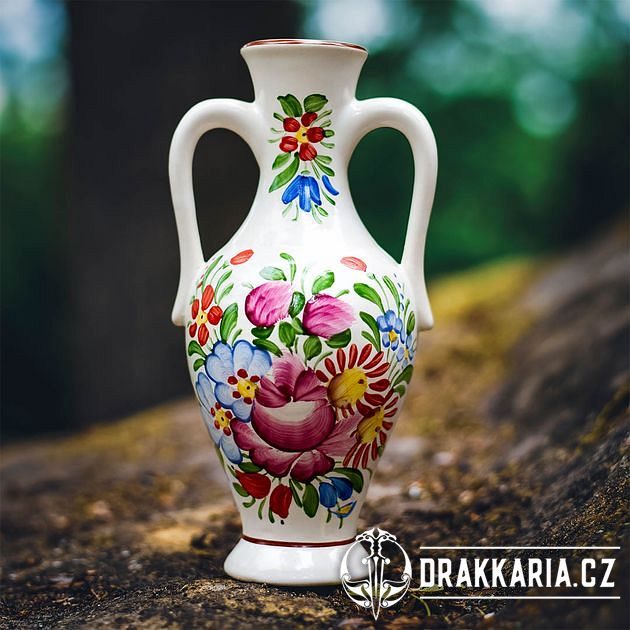 AMFORA, malá váza, chodská keramika - drakkaria.cz