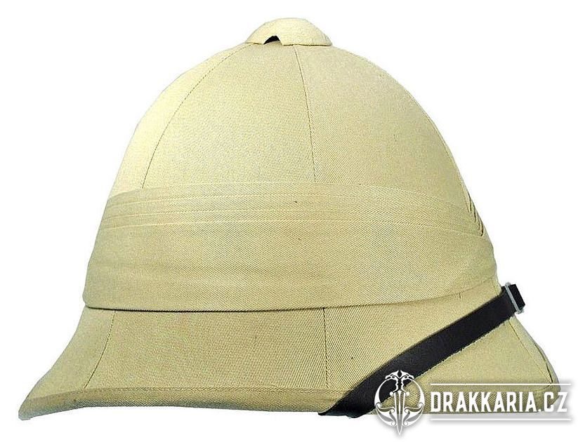 Britská koloniální tropická helma, světle hnědá - drakkaria.cz