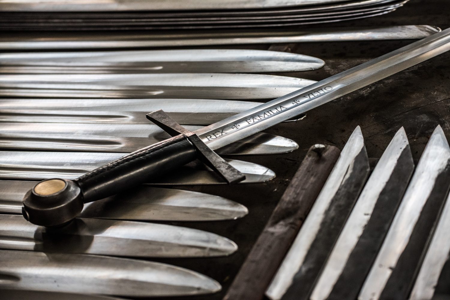 Production of swords and knives from spring steel