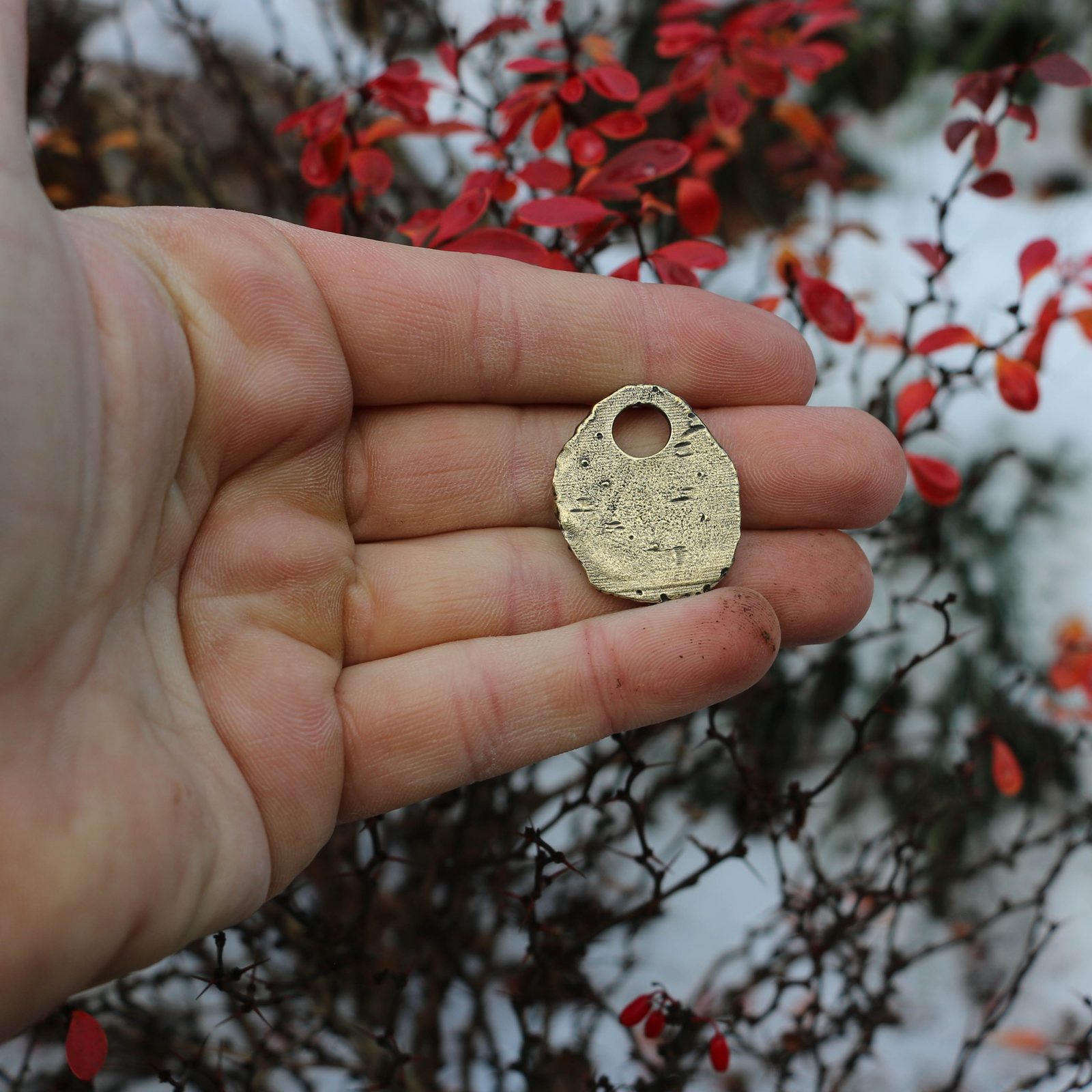 INGWAZ, rune pendant antique brass Wulflund