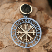 VEGVISIR - KOMPAS, ISLANDSKÁ RUNA, PŘÍVĚŠEK, STŘÍBRO 925, VLTAVÍN - PŘÍVĚSKY