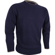 SVETR ASHCOMBE 100% LAMBWOOL CREWKNIT NAVY - VLNĚNÉ SVETRY A VESTY