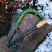 KŘESADLO S RUKOJETÍ BUK 50 MM, PARACORDEM A ŠKRTADLEM KNIFE - BUSHCRAFT