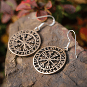 VEGVÍSIR - ISLANDSKÁ RUNA, NÁUŠNICE BRONZ - NÁUŠNICE - BRONZ