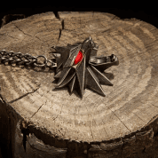 ZAKLÍNAČSKÝ MEDAILON VLK AMULET - SVÍTÍCÍ OČI - THE WITCHER  - ZAKLÍNAČ