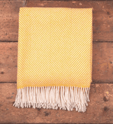 YELLOW HERRINGBONE, LUXUSNÍ VLNĚNÁ DEKA, IRSKO - LUXUSNÍ VLNĚNÉ DEKY A ŠÁLY, FOXFORD, IRSKO