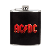 PLACATKA ACDC  7OZ - KOŽENÉ LAHVE, PLACATKY