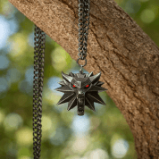 ZAKLÍNAČSKÝ MEDAILON VLK AMULET - SVÍTÍCÍ OČI - THE WITCHER  - ZAKLÍNAČ