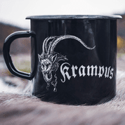 KRAMPUS PLECHÁČEK, SMALTOVANÝ HRNEK - POHÁRY, KORBELY