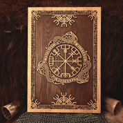 VEGVÍSIR NÁSTĚNNÁ DEKORACE, DESKA 45 X 65 CM - SOŠKY, RELIÉFY, TRUHLY