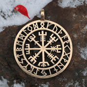 VEGVÍSIR - KOMPAS, ISLANDSKÁ RUNA, PŘÍVĚŠEK, BRONZ, VELKÝ - VIKINGSKÉ AMULETY