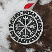 VEGVISIR - KOMPAS, ISLANDSKÁ RUNA, PŘÍVĚŠEK, ZINEK - VIKINGSKÉ AMULETY