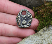 MANNAZ - RUNOVÝ AMULET, ZINEK STAROMOSAZ - RUNY