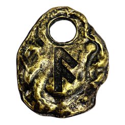 ANSUZ - RUNOVÝ AMULET, ZINEK STAROMOSAZ - RUNY - ŠPERKY