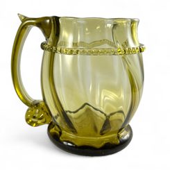 PŮLLITR NA PIVO, HISTORICKÉ ZELENÉ LESNÍ SKLO - HISTORICKÉ SKLO - STOLOVÁNÍ