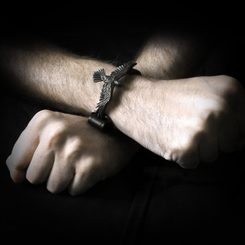GOTHICA, KOŽENÁ SPONA DO VLASŮ MODRÁ - KOŽENÉ ŠPERKY - SEDLÁŘSTVÍ