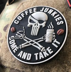 Pirat Punisher Coffee Junkies nášivka