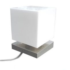 CUBE, stolní lampa, matný niklový podstavec, 200 mm