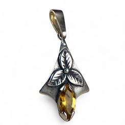 SHAMROCK, STŘÍBRNÝ PŘÍVĚSEK S CITRÍNEM, AG 925 - PŘÍVĚŠKY S KAMENY, STŘÍBRO - STŘÍBRNÉ ŠPERKY