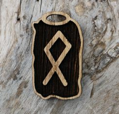 OTHILA, dřevěný amulet - runa