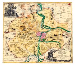 PRAHA A OKOLÍ, HISTORICKÁ MAPA, RUČNÍ PAPÍR - PLAKÁTY - HOME DECOR