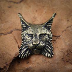 RYS OSTROVID - LYNX, PŘÍVĚŠEK, STAROMOSAZ - ZVÍŘECÍ AMULETY - ŠPERKY