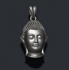 BUDDHA, hlava, přívěsek, stříbro 925