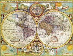 A NEW AND ACCURAT MAP OF THE WORLD 1626, historická mapa, faksimile