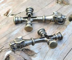 VLČÍ KŘÍŽ, ISLANDSKÝ AMULET, STAROMOSAZ - VIKINGSKÉ AMULETY - ŠPERKY