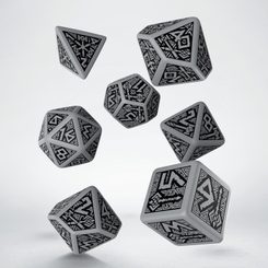 DWARVEN GREY AND BLACK, SADA TRPASLIČÍCH RPG HRACÍCH KOSTEK - HRACÍ KOSTKY - HRY A KNIHY