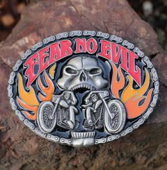 FEAR NO EVIL, MOTORKÁŘSKÁ SPONA NA OPASEK - SPONY, OPASKY NA ZAKÁZKU - SEDLÁŘSTVÍ