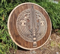 BERSERKER NÁSTĚNNÁ DEKORACE 45CM DUB PÁLENÝ - DŘEVĚNÉ OBRAZY - HOME DECOR