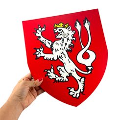 ŠTÍT MALÝ, DĚTSKÝ - ČESKÝ LEV - DŘEVĚNÉ A DĚTSKÉ ZBRANĚ - ZBRANĚ