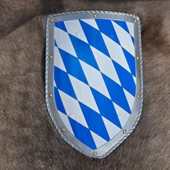 BAVORSKO, STŘEDOVĚKÝ ŠTÍT - KOV, RUČNÍ PRÁCE - DEKORATIVNÍ ŠTÍTY - ZBROJE