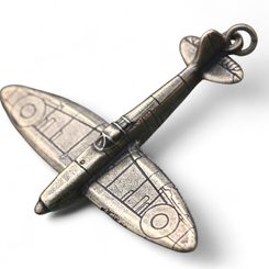 SUPERMARINE SPITFIRE, PŘÍVĚSEK LETADLO, STAROMOSAZ - VŠECHNY AMULETY, VLASTNÍ VÝROBA - ŠPERKY