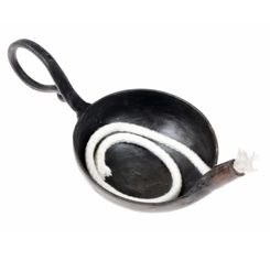 KOVANÁ OLEJOVÁ LAMPA - SVÍCNY, KOVANÉ - KOVÁŘSTVÍ A MINCE