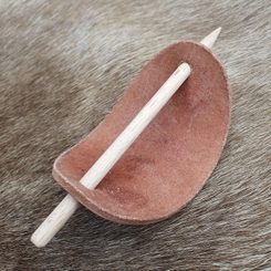 VLK, KOŽENÁ SPONA DO VLASŮ, ZELENÁ - KOŽENÉ ŠPERKY - SEDLÁŘSTVÍ