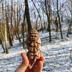 DĚDEK DOMOVNÍK S ROHEM, STRÁŽCE DOMÁCNOSTI, DŘEVO - SOŠKY, RELIÉFY, TRUHLY - HOME DECOR