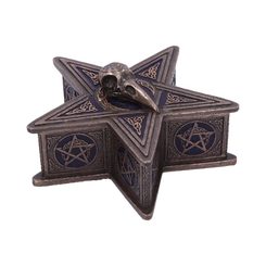 VRÁNA - PENTAGRAM RAVEN BOX 16.5CM - ŠPERKOVNICE, KRABIČKY - HOME DECOR