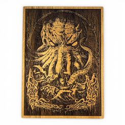 CTHULHU NÁSTĚNNÁ DEKORACE, DŘEVO 32X46CM - DŘEVĚNÉ OBRAZY - HOME DECOR