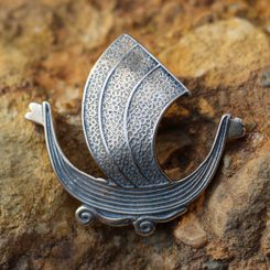 DRAKKAR, vikinská loď, amulet, bronz