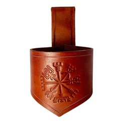 VEGVÍSIR KOŽENÝ DRŽÁK NA ROHY KOŇAK - PŘÍSLUŠENSTVÍ PRO ROHY - STOLOVÁNÍ
