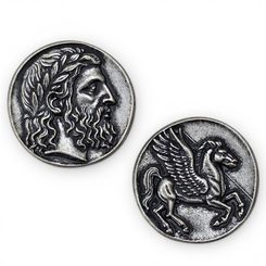 STAROVĚKÝ ŘECKÝ STATÉR S PEGASEM, PANTICAPAEUM, REPLIKA - ŘECKO, MINCE - KOVÁŘSTVÍ A MINCE