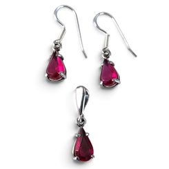 Silberschmuck-Set mit Glas STRIGA, 925er Silber