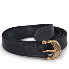 KOŽENÝ STŘEDOVĚKÝ OPASEK, ČERNÝ - OPASKY Z KŮŽE - SEDLÁŘSTVÍ