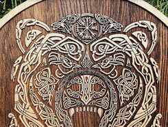 BERSERKER NÁSTĚNNÁ DEKORACE 45CM DUB PÁLENÝ - DŘEVĚNÉ OBRAZY - HOME DECOR