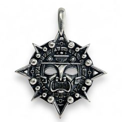 AZTÉCKÁ MASKA, AMULET, STŘÍBRNÝ PŘÍVĚSEK, AG 925 - PŘÍVĚSKY - STŘÍBRNÉ ŠPERKY