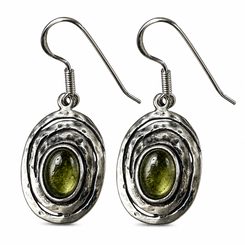 STŘÍBRNÉ NÁUŠNICE S VLTAVÍNEM, STUDÁNKY, AG 925 - ŠPERKY S VLTAVÍNY - STŘÍBRNÉ ŠPERKY