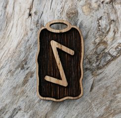 IHWAZ - RUNOVÝ DŘEVĚNÝ AMULET - RUNY - ŠPERKY